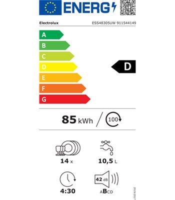 Electrolux ESS48305UW - Opvaskemaskine til indbygning