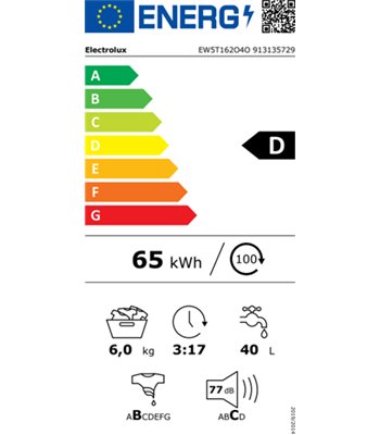 Electrolux EW5T162O4O - Topbetjent vaskemaskine