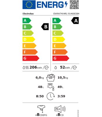 Electrolux EW9W74X4R1 - Vaske/tørremaskine