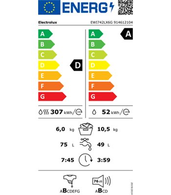 Electrolux EWI742LX6G - Vaske/tørremaskine
