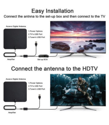 Indoor Digital TV Antenna HDTV Antena TV Radius Aerial Surf Fox DVB-T2 DVB-T ATSC ISDB TV Interior Antennas Amplifier ANT2325+