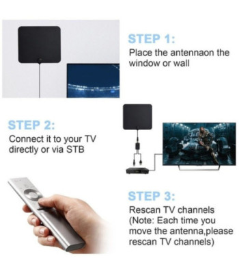 Indoor Digital TV Antenna HDTV Antena TV Radius Aerial Surf Fox DVB-T2 DVB-T ATSC ISDB TV Interior Antennas Amplifier ANT2325+