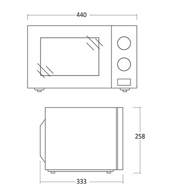 Scandomestic MWS20P, sort - Mikroovn