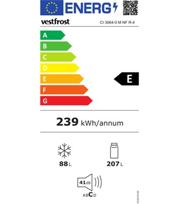 Vestfrost CI 3664-0 M NF R-4 - Fritstående kølefryseskab