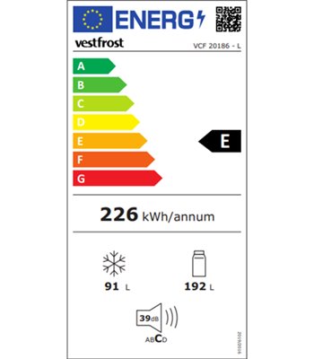 Vestfrost VCF 20186 - Fritstående kølefryseskab