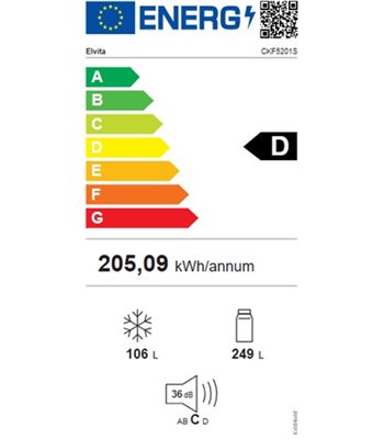 Elvita CKF5201S - Fritstående kølefryseskab