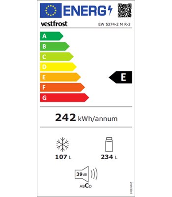 Vestfrost EW 5374-2 M R-3 - Fritstående kølefryseskab