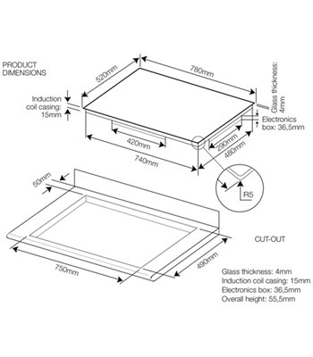 Witt WIF787FSW - Induktionskogeplade