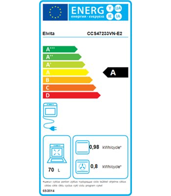 Elvita CCS47233VN-E2 - Glaskeramisk komfur