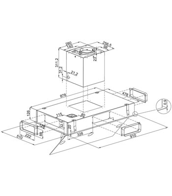 Silverline SM 4229-90 HV INT - Loftintegreret emhætte