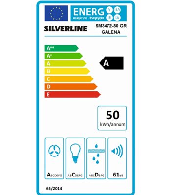 Silverline SM 3472-80 SR - Skråtstillet emhætte