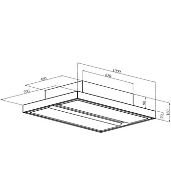 Silverline SM 4266-100SR u.motor - Loftintegreret emhætte