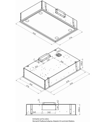 Silverline SM 4929-90 HV - Loftintegreret emhætte