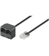 GOOBAY - ISDN forlænger - RJ45(8P4C) han  2x RJ45(8P4C) hun (20cm)