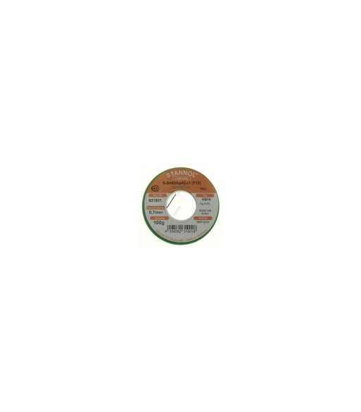 LODDETRÅD STANNOL HS10 2510 TSC SN95 AG4 CU1 BLYFRI 0.70 MM Ø 100 G