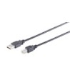 USB-A forlængerkabel, USB-B, 2.0, sort, 1m