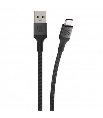 Strikeline Braided ladekabel USB-C til USB-A - 30 cm - sort