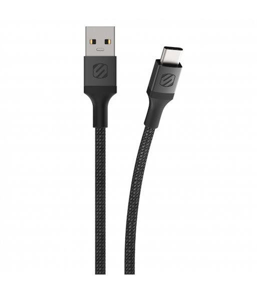 Strikeline Braided ladekabel USB-C til USB-A - 30 cm - sort
