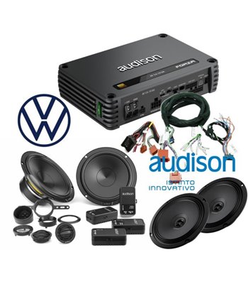 Audison forstærker- og højttaler pakke til diverse VW modeller, 40 pins quad lock stik