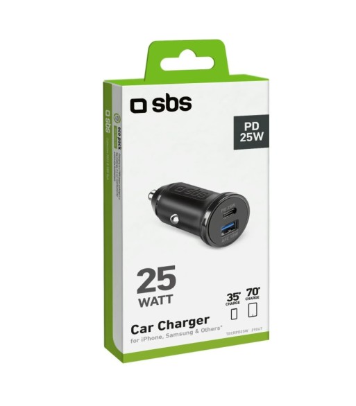 SBS 25W biloplader - Ultrahurtig opladning med Power Delivery (PD). Sort