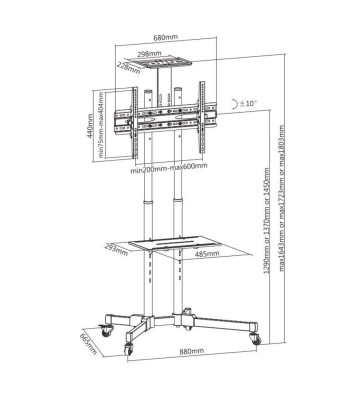 XANTRON Universal TV stander m/hjul