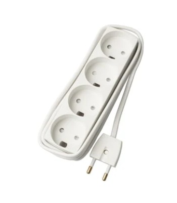 Stikdåse T13/S1 4 udtag 1,5 meter ledning hvid