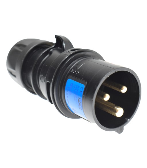 3P CEE Stik - 16A, Han, Sort