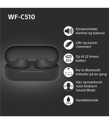 Sony WF-C510B.CE7 trådløse in-ear øretelefoner sort