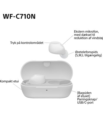 Sony WF-C710NW.CE7 NC trådløse in-ear øretelefoner hvid