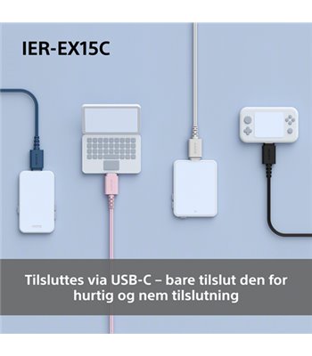 Sony IER-EX15CL.CE7 in-ear øretelefoner med type-c stik blå