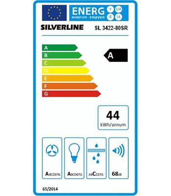 Silverline SL 3422-80 skråtstillet emhætte