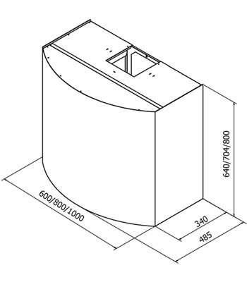 RørosHetta Orion Sense 80 x 80 væghængt emhætte