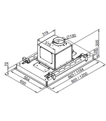 Eico 5818 EicoE32 120 W - Link loftintegreret emhætte