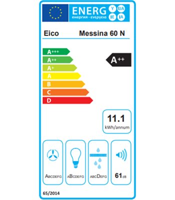 Eico 5944 Messina 60 N skråtstillet emhætte