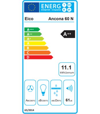Eico 5946 Ancona 60 N skråtstillet emhætte