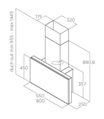Eico 5622 Plat WH/F/55 Connex væghængt emhætte