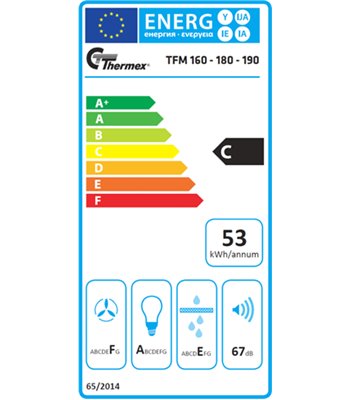 Thermex 513.05.2288.2 TFM 180 80cm skabsintegreret emhætte