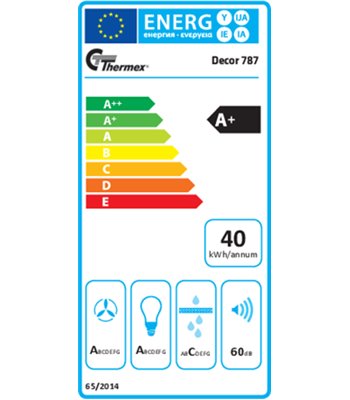 Thermex 527.41.7892.2 Decor 787 90cm Sort - Led væghængt emh