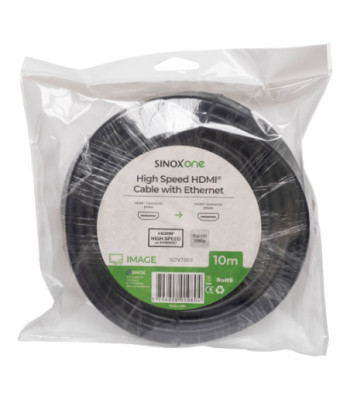 Sinox One HDMI kabel 4K30Hz+E. 10m. Sort