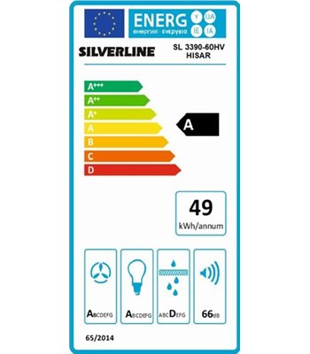 Silverline SL 3390-60 HV skråtstillet emhætte