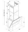 Silverline SL 3390-90 SR skråtstillet emhætte