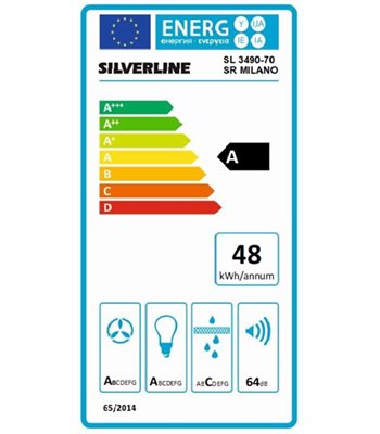 Silverline SL 3490-70 SR skråtstillet emhætte