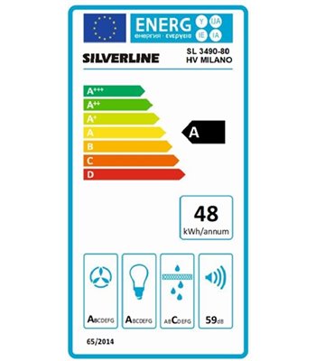 Silverline SL 3490-80 HV skråtstillet emhætte
