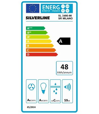 Silverline SL 3490-90 SR skråtstillet emhætte