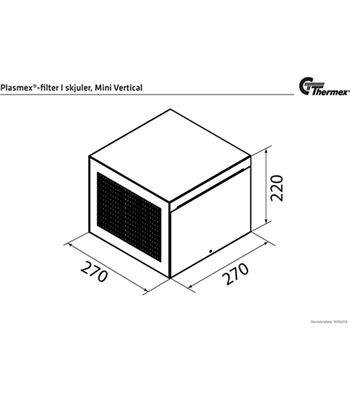 Thermex 536.99.1612.9 Plasmexfilter skjuler vertical/skab