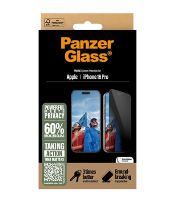 PanzerGlass Privacy Screen Protector iPhone 16 Pro  - Ultra-