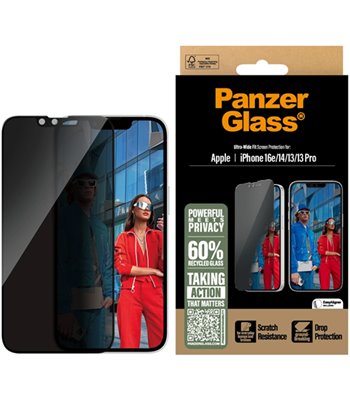 PanzerGlass Priv.Screen Protec. iPhone 16e Ultra-Wide Fit Al