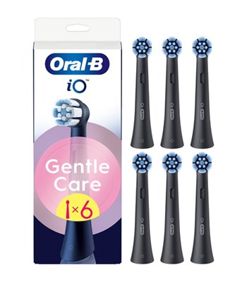 Oral-B Refill iO Gentle Care 6-pak børstehoved sort