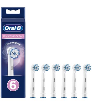 Oral-B Refill Sensitive Clean & Care 6-pak løse børster hvid