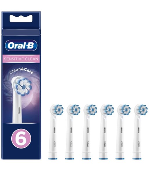 Oral-B Refill Sensitive Clean & Care 6-pak løse børster hvid
